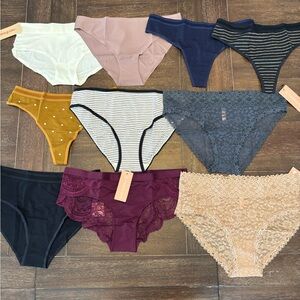 ThirdLove Women's Underwear Collection - Striped, Lace, and Solid (10 Pairs)